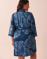 Kimono bordure de dentelle en fibres recyclées