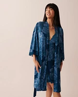 Kimono bordure de dentelle en fibres recyclées