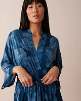 Kimono bordure de dentelle en fibres recyclées