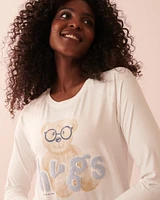 Chandail manches longues ultra doux à motif ourson intello
