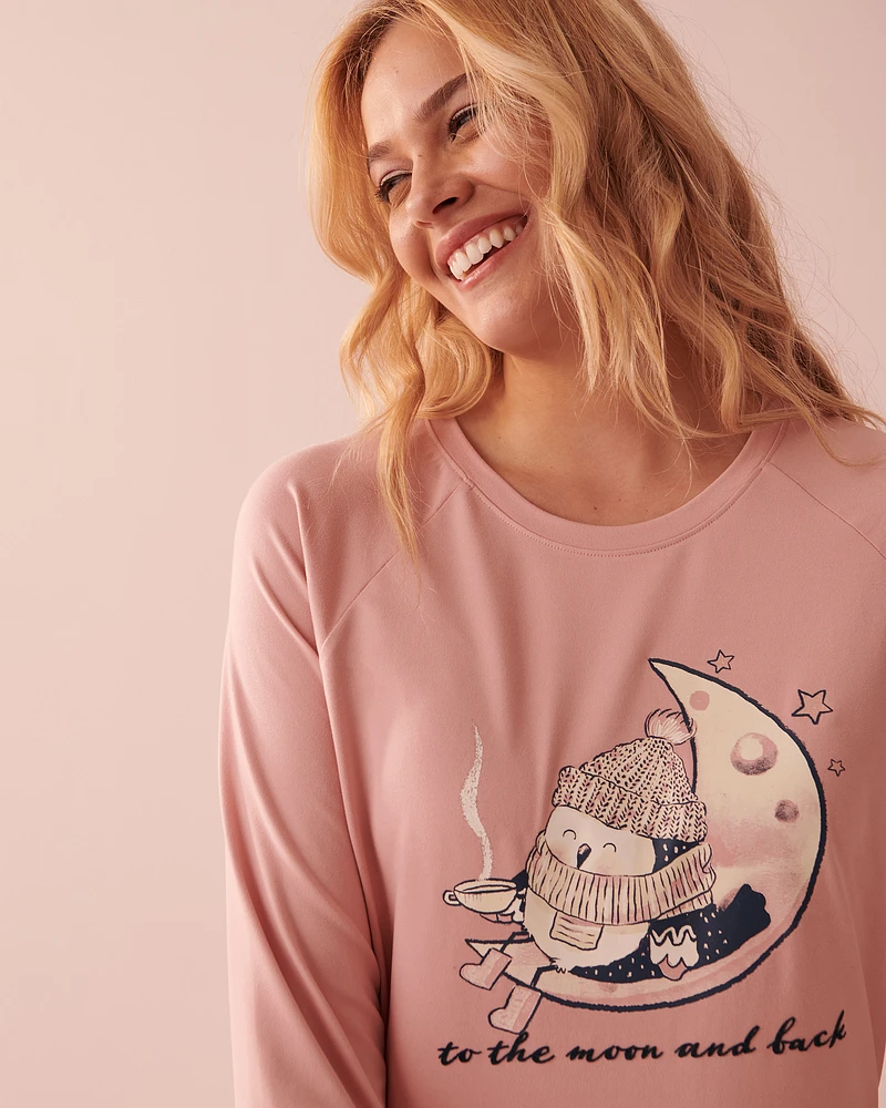 Chandail manches longues ultra doux à motif hibou