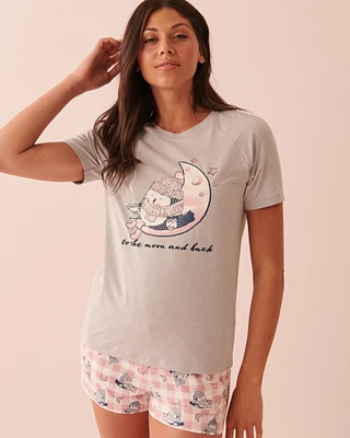 T-shirt ultra doux à motif hibou