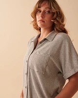 Soft Knit Button-down Short Sleeve Shirt