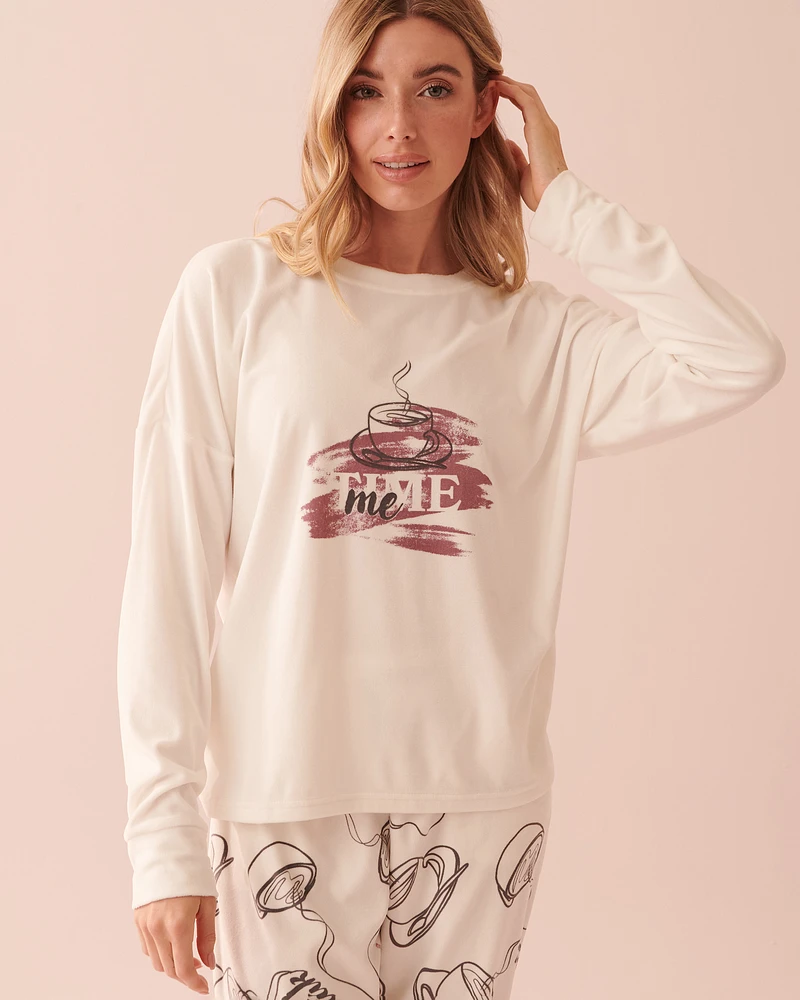 Chandail manches longues en velours luxueux
