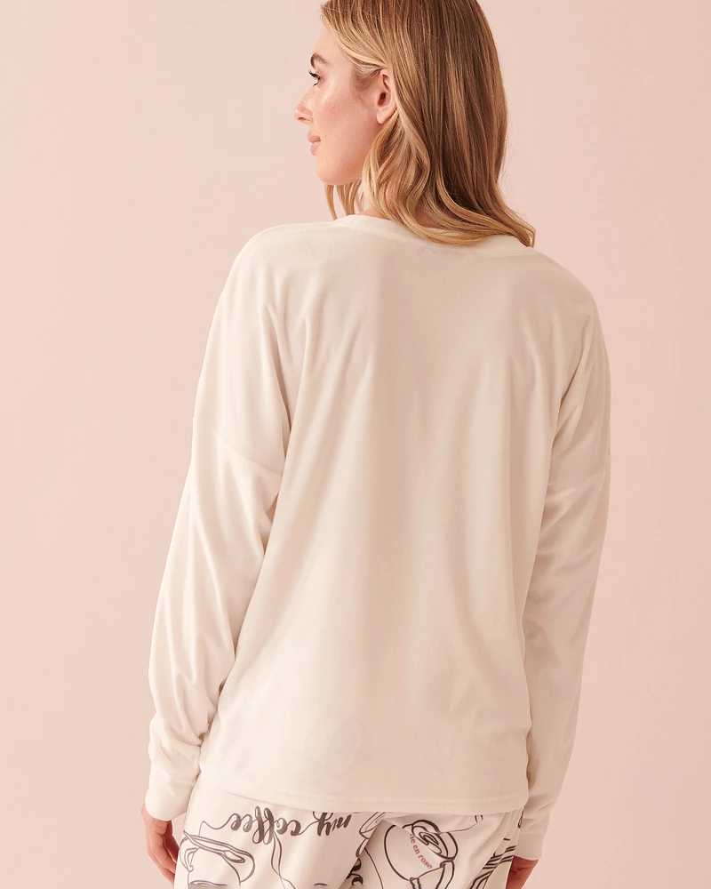 Chandail manches longues en velours luxueux