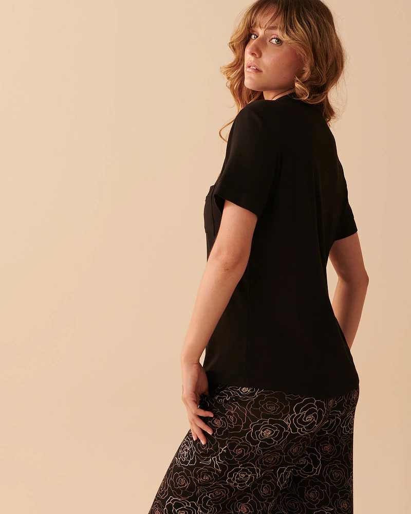 Chemisier manches courtes en jersey doux