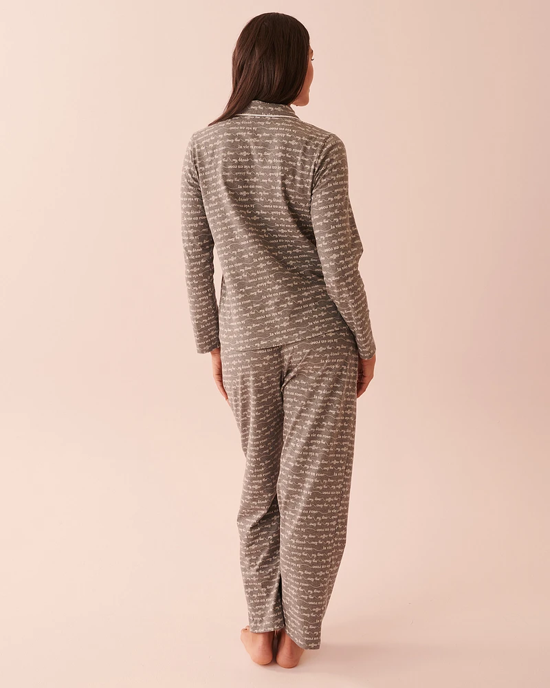 Cotton Long Sleeve Shirt PJ Set