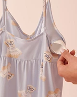 Nerdy Bear Print Super Soft Nightie