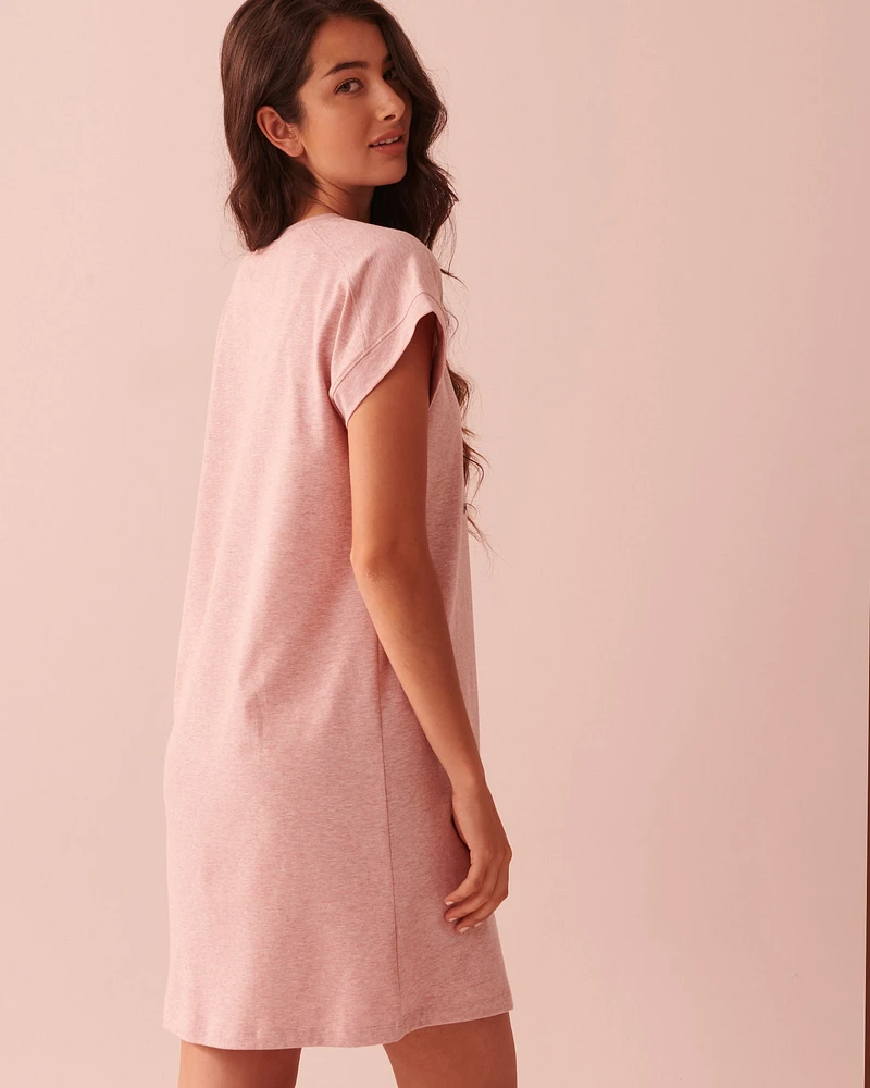 Chemise de nuit manches courtes à motif hibou