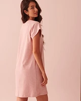 Chemise de nuit manches courtes à motif hibou