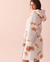 Nerdy Bear Sherpa Hooded Robe