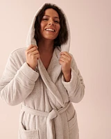 Soft Knit Quilted Hooded Robe