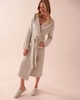 Soft Knit Quilted Hooded Robe
