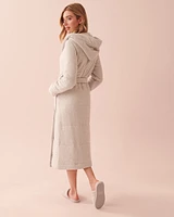 Soft Knit Quilted Hooded Robe