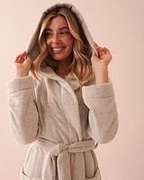 Soft Knit Quilted Hooded Robe