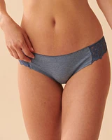 Culotte bikini coton et détail de dentelle festonnée