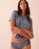 Cotton and Scalloped Lace Detail Hiphugger Panty