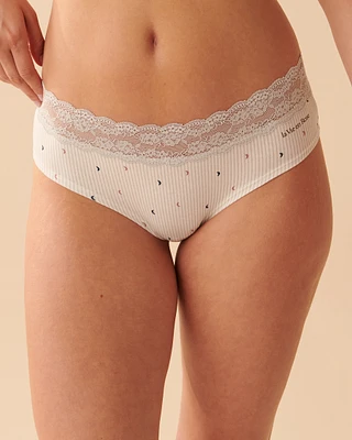 Culotte cheeky coton et bande de dentelle