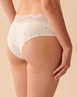 Culotte cheeky coton et bande de dentelle