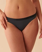 Culotte tanga microfibre et bande élastique logo