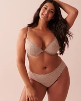 Microfiber and Lace Sleek Back Bikini Panty