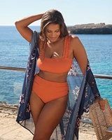 Printed Mesh Cut-out Caftan