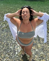 Bas de bikini taille haute STRIPED