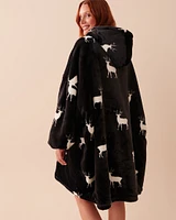 Chandail surdimensionné en peluche douce à motif cerf