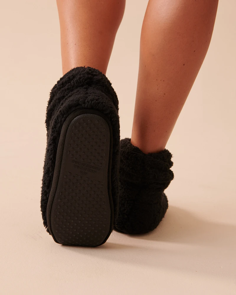 Pantoufles bottines en sherpa