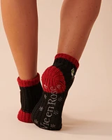 Knitted Socks with Winter Embroidery