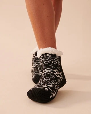 Winter Print Knitted Socks