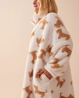 Chandail surdimensionné en sherpa à motif chien scottie