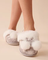 Pantoufles mules à pompons