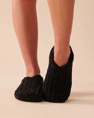 Chenille and Sherpa Slipper Socks