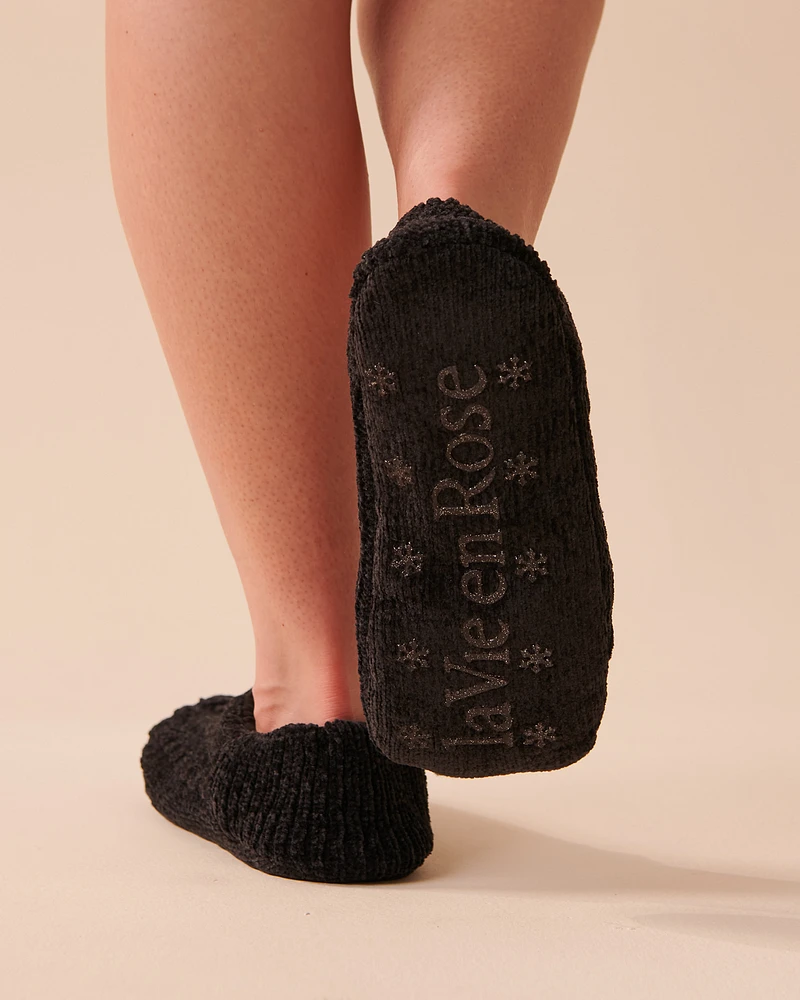 Chenille and Sherpa Slipper Socks