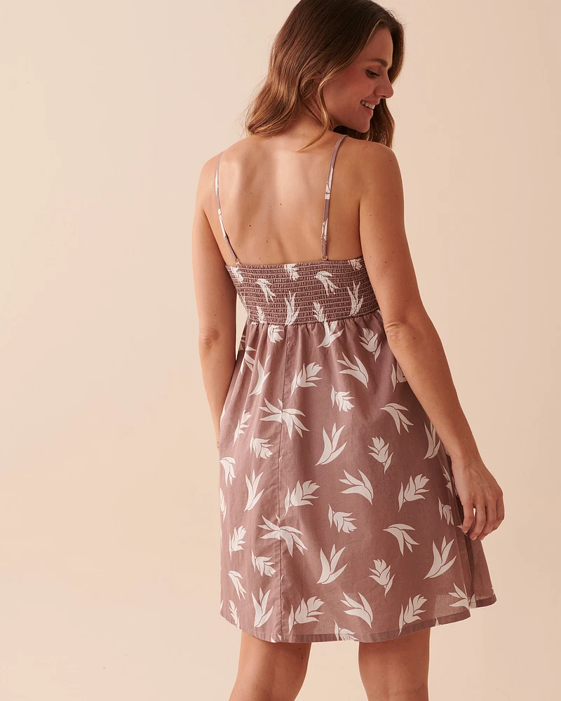 Sleeveless Cotton Botanical Dress