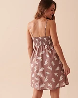 Sleeveless Cotton Botanical Dress