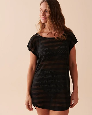 Shadow Stripe Mesh Tunic