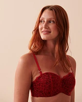 Soutien-gorge doublure légère sans bretelles en dentelle chatoyante