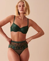 Soutien-gorge doublure légère balconnet à fleurs appliquées