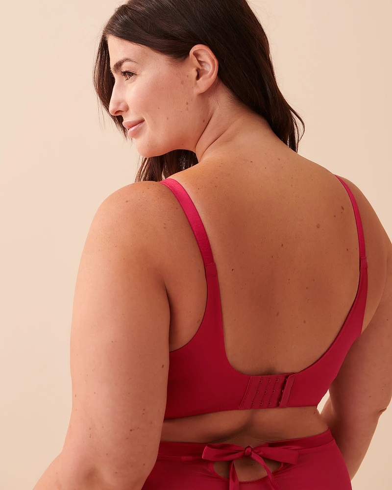 Soutien-gorge doublure légère dos lisse à fleurs appliquées