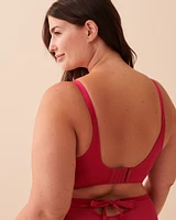 Soutien-gorge doublure légère dos lisse à fleurs appliquées