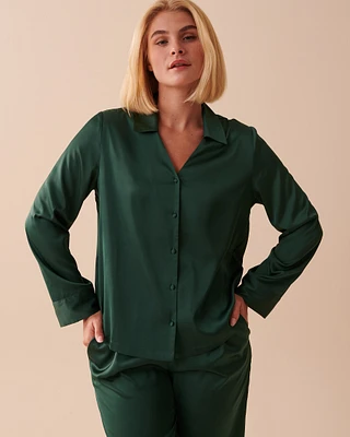 Satin Long Sleeve Button-down Shirt