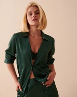 Satin Long Sleeve Button-down Shirt