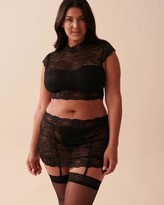 Ensemble 2 pièces en résille et dentelle florale