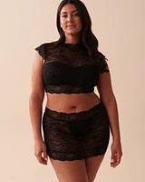 Floral Lace and Mesh 2-piece Set