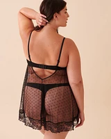 Swiss Dot Mesh Balconette Babydoll