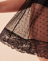 Swiss Dot Mesh Balconette Babydoll