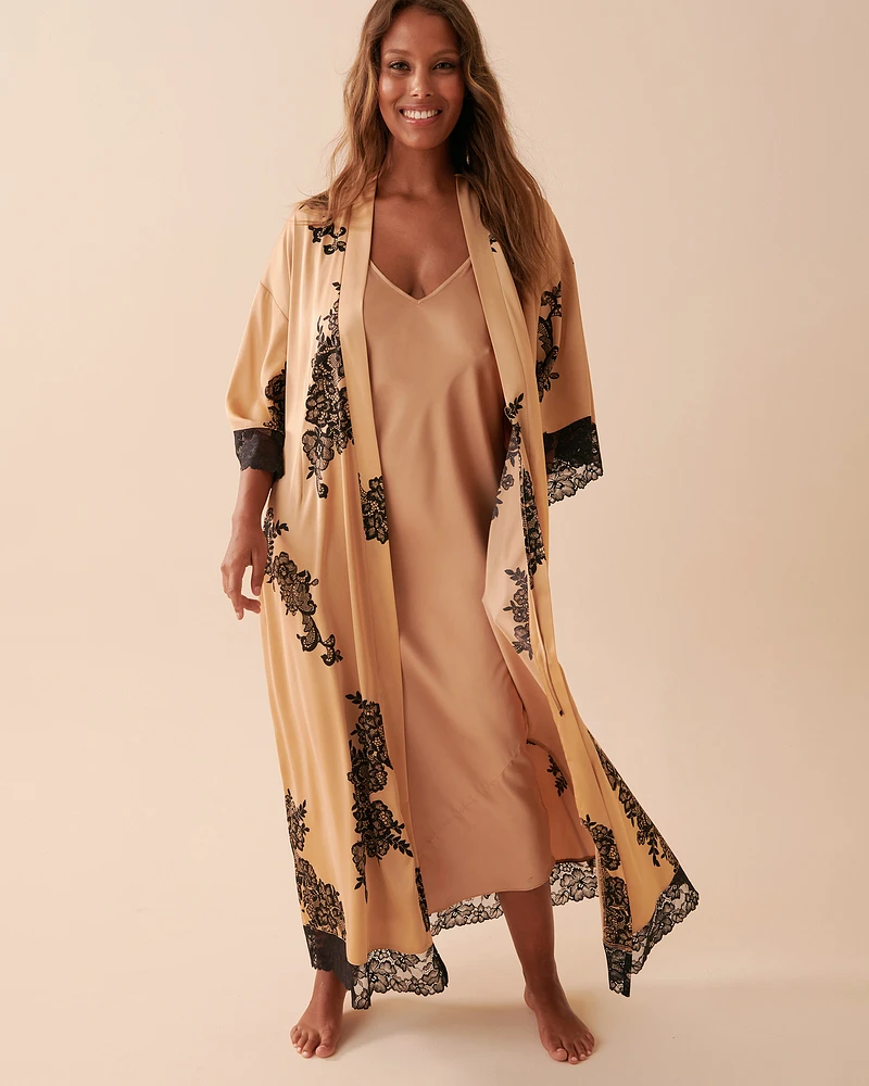 Kimono long en satin