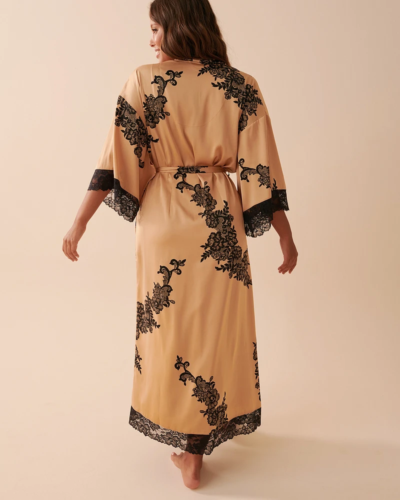 Kimono long en satin